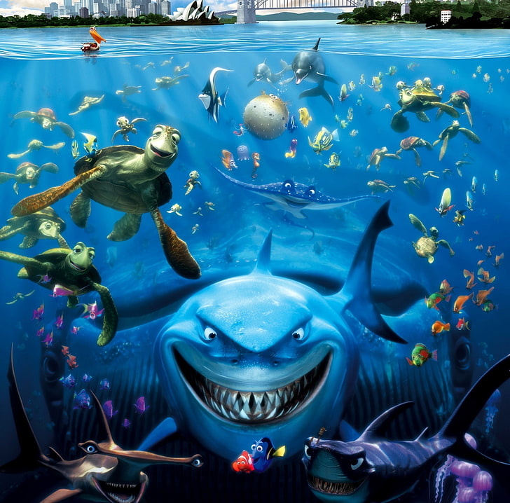 Finding Nemo fondos de pantalla, películas, Finding Nemo, tiburón, póster  de película, Fondo de pantalla HD | Wallpaperbetter