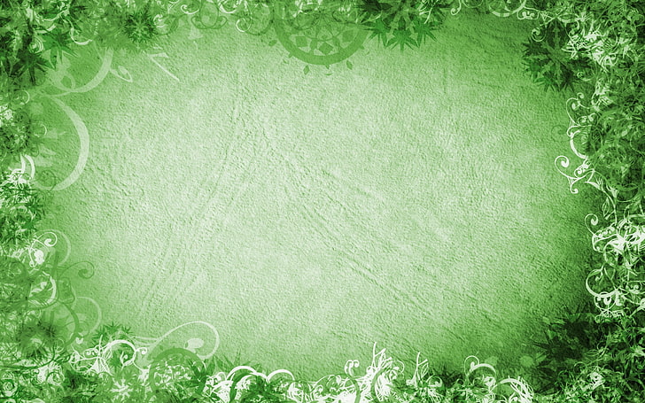 green and white floral clip art, patterns, light, background, surface, texture, HD wallpaper