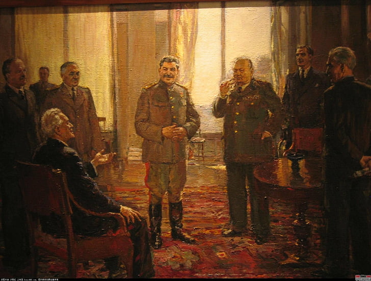 Wars, World War II, Franklin D. Roosevelt, Joseph Stalin, Winston Churchill, HD wallpaper
