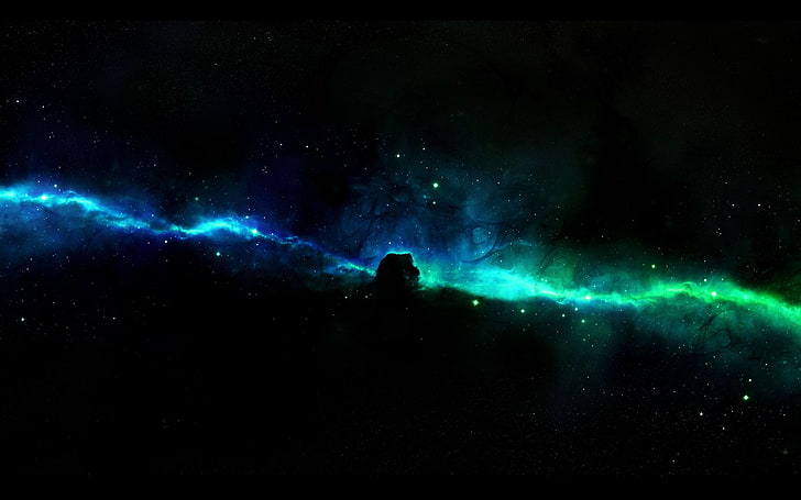galaxillustration, Horsehead Nebula, space, nebula, färgglada, rymdkonst, mörk, HD tapet