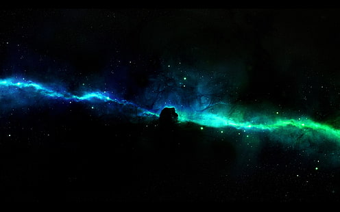 галактика иллюстрации, туманность Конская Голова, космос, туманность, красочные, космическое искусство, темный, HD обои HD wallpaper