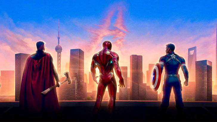 Мстители, Мстители, Мстители EndGame, Капитан Америка, Железный Человек, Тор, HD обои