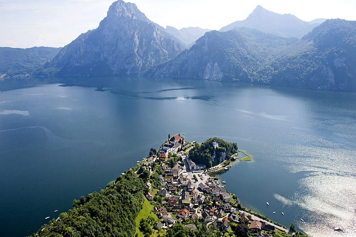 Österreich, Landschaft, Traunsee, Traunstein, HD-Hintergrundbild