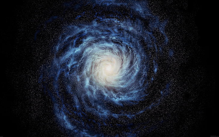 blue space galaxy-Apple iOS8 iPhone6 ​​Plus HD Wallp .., wallpaper nebula biru dan hitam, Wallpaper HD