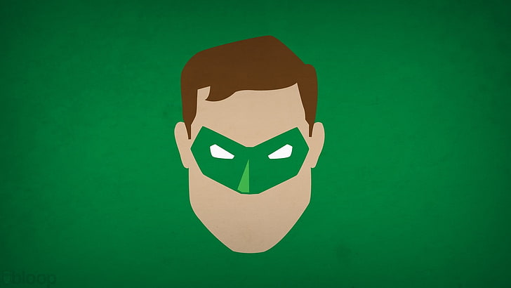 Blo0p, Green Lantern, superhero, minimalis, komik, DC Comics, latar belakang sederhana, Wallpaper HD