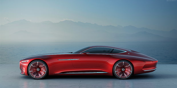 Vision Mercedes Maybach 6, red, electric cars, luxury cars, HD wallpaper HD wallpaper
