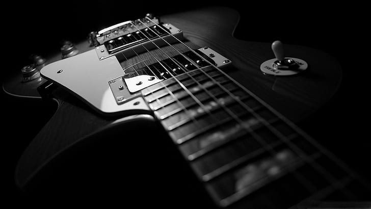 абстрактная музыка Les Paul Guitars Gibson SG монохромный, аннотация, музыка, Paul, гитары, гибсон, монохромный, HD обои