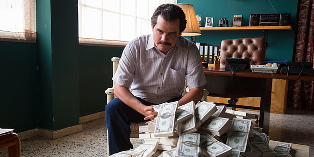 Wagner Moura, Raúl Méndez, Pablo Escobar, Fernsehserie, Narcos, HD-Hintergrundbild HD wallpaper