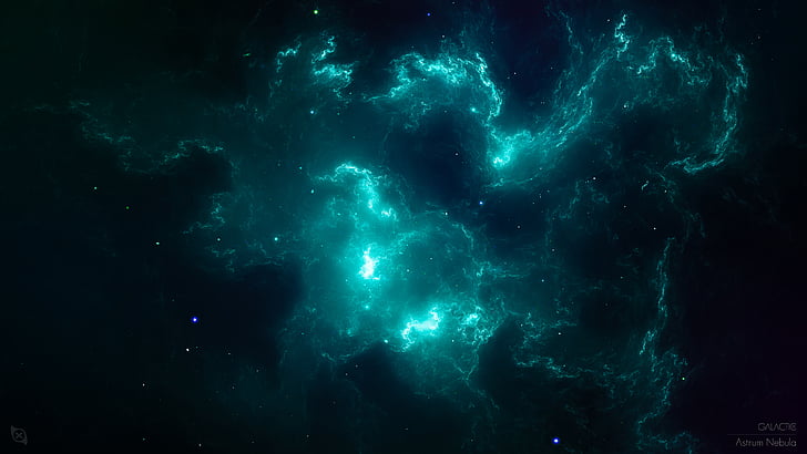 Nebula, Teal, Turquoise, 4K, 8K, HD wallpaper