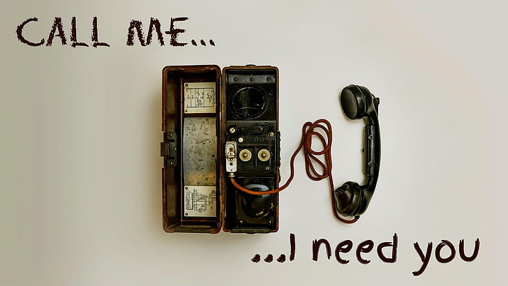 phone, old, red, black, maths, quotes, words, sentence, help, need you, vintage, call me, HD wallpaper