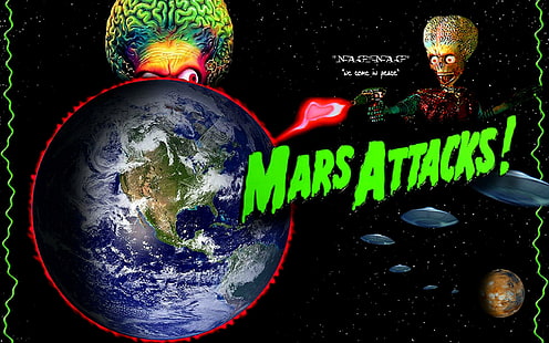 Mat, akcja, obcy, obcy, apokaliptyczny, ataki, komedia, komiksy, mars, marsjański, film, plakat, sci-fi, Tapety HD HD wallpaper