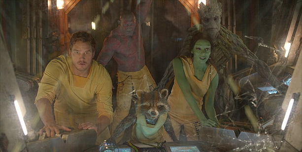 Penjaga Galaxy, Rocket Raccoon, Star Lord, Drax the Destroyer, Gamora, Groot, Kyln, Wallpaper HD HD wallpaper