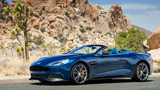 Aston Martin Vanquish 2014, สีน้ำเงินแอสตันมาร์ตินเปิดประทุน, แอสตัน, มาร์ติน, 2014, กำราบ, รถยนต์, แอสตันมาร์ติน, วอลล์เปเปอร์ HD HD wallpaper