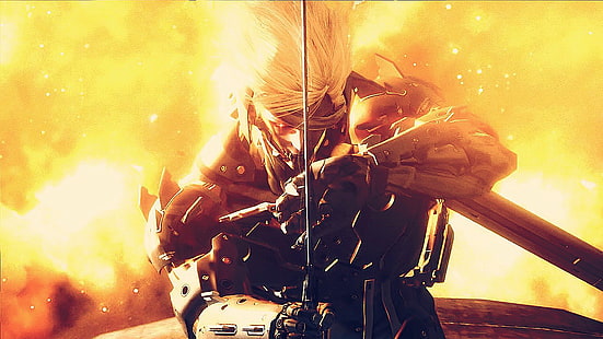 남자 애니메이션 캐릭터 디지털 벽지, 비디오 게임, 남자, Metal Gear Rising : Revengeance, Raiden, HD 배경 화면 HD wallpaper