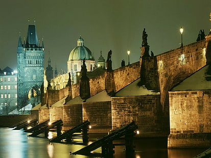 プラハ、都市景観、チェコ共和国、橋、都市、 HDデスクトップの壁紙 HD wallpaper