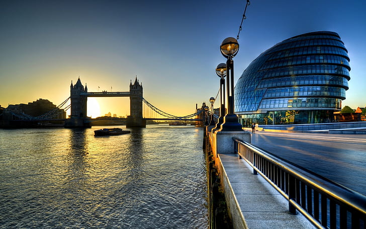 HDR London Tower Bridge, hdr, London, Kontrollturmbrücke Großbritannien, HD-Hintergrundbild
