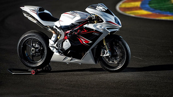 MV Agusta F4, silver and black sports motorcycle, motorcycles, 1920x1080, mv agusta, mv agusta f4, HD wallpaper HD wallpaper