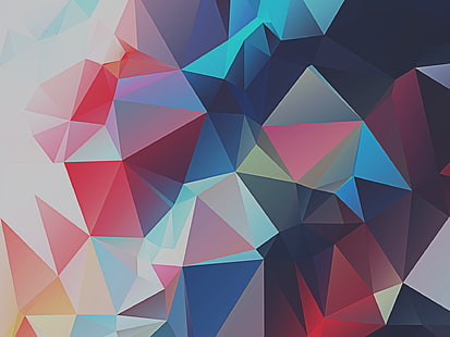 геометрические обои разных цветов, минимализм, низкополигональная, HD обои HD wallpaper