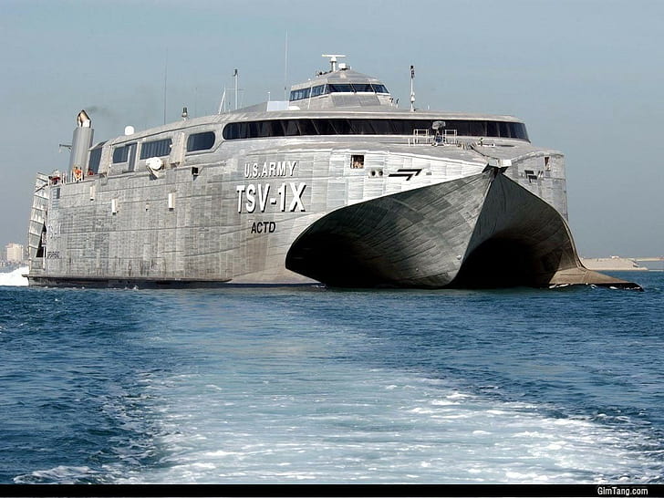 Marynarka Wojenna Stanów Zjednoczonych, tsv-1x, statek, katamaran, pojazd, wojsko, Tapety HD