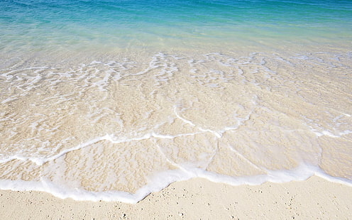 해변 물 S, 파도, 물, 해변, 모래, 바다, 질감, 3D 및 초록, HD 배경 화면 HD wallpaper