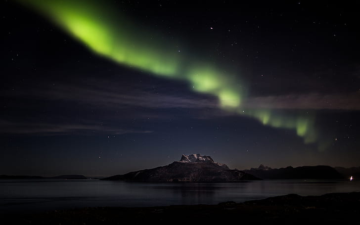 Aurora Borealis Northern Lights Night Mountain Lake Stars HD ، الشفق القطبي ، الطبيعة ، الليل ، النجوم ، البحيرة ، الأضواء ، الجبل ، الشفق القطبي ، الشمال، خلفية HD