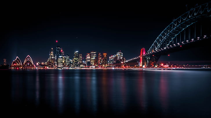 Sydney, night, city, HD wallpaper