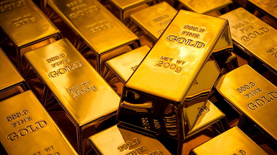 Gelb, Gold, Goldbarren, Metall, Barren, Glanz, HD-Hintergrundbild HD wallpaper