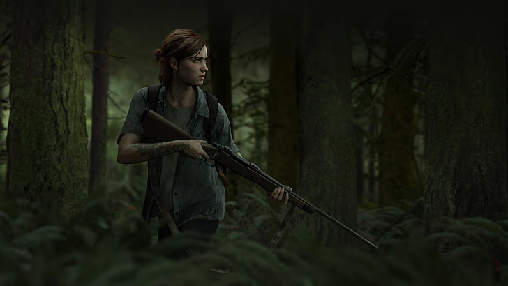 Video Oyunu, Sonuncu Bölüm II, Ellie (Sonumuz), Orman, Silah, Sonuncu, Ağaç, HD masaüstü duvar kağıdı
