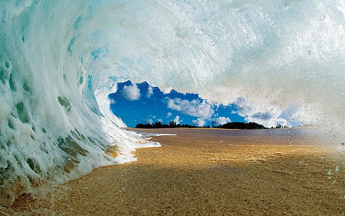 okyanus dalgası, su, plaj, dalgalar, HD masaüstü duvar kağıdı HD wallpaper