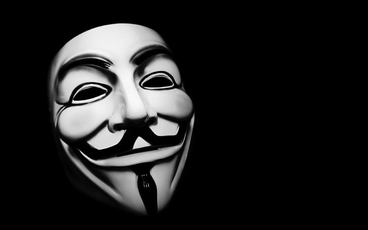 anonym, bakgrund, svart, hackare, masker, vendetta, HD tapet