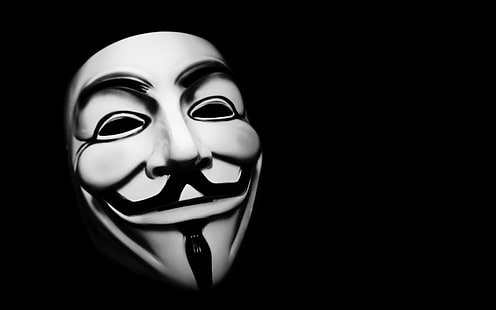 anónimo, fondo, negro, hackers, máscaras, vendetta, Fondo de pantalla HD HD wallpaper