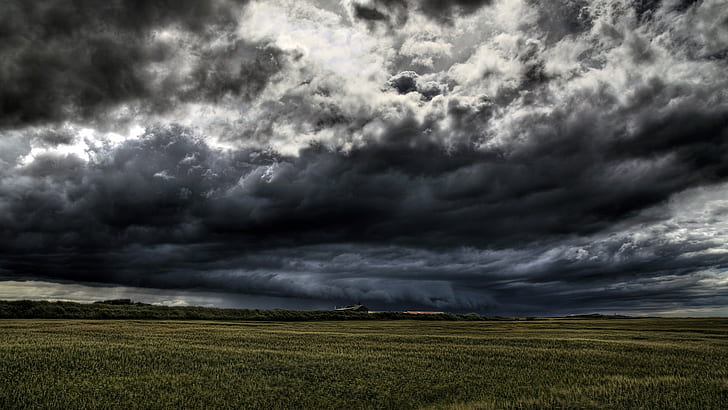 nature, landscape, HDR, overcast, storm, clouds, HD wallpaper