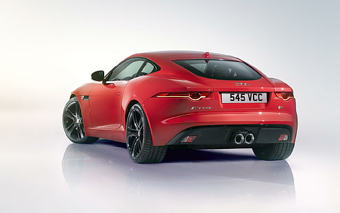 2014 Jaguar F Type R Coupe 4, красный ягуар F тип, купе, ягуар, тип, 2014, автомобили, HD обои HD wallpaper