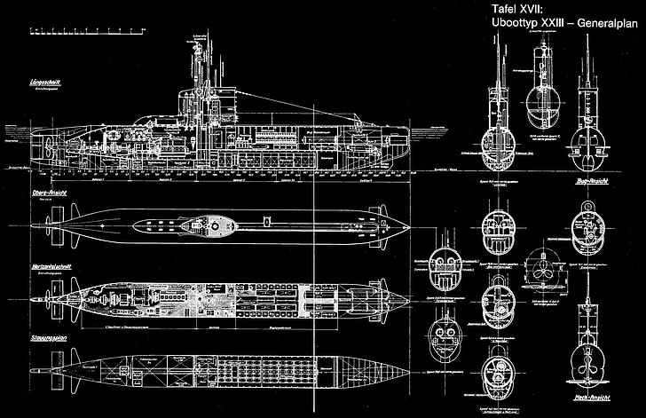 Военни кораби, германски флот, немска подводница тип XVII, подводница, HD тапет