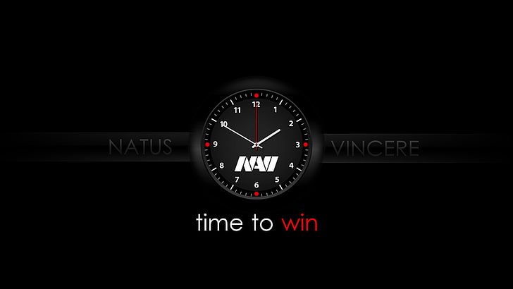 Часы Natus Vincere, Черный, Время, Часы, NaVi, Киберспорт, Natus Vicere, HD обои
