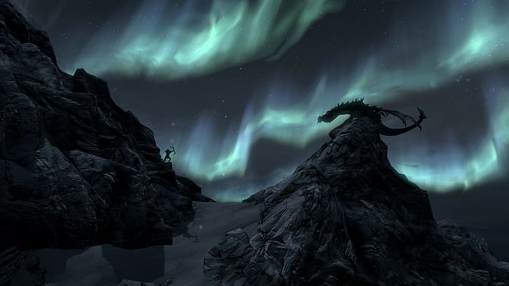 The Elder Scrolls V: Skyrim, dragon, jeux vidéo, Fond d'écran HD