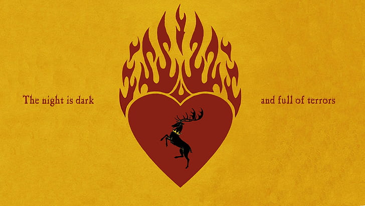 Game Of Thrones, Hearts, House Baratheon, Stags, Stannis Baratheon, Yellow Background, HD wallpaper