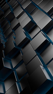 3D 금속 큐브, 회색 큐브 패널, 3D`` 화이트 타이거, 큐브, 컴퓨터, 메탈리카, HD 배경 화면 HD wallpaper