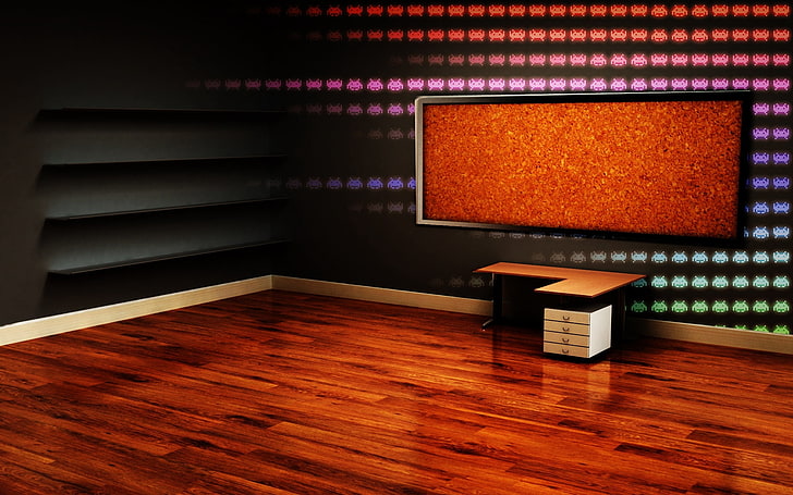 TV layar datar, kamar, interior, dinding, kehangatan, Wallpaper HD