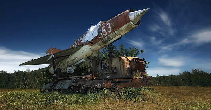vehicle, wreck, MiG-21, military, HD wallpaper
