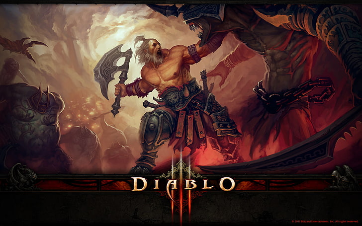 Diablo 3 Barbarian, Diablo digital wallpaper, Games, Diablo, 2013, HD wallpaper