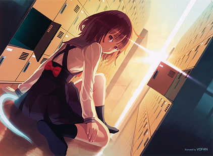 Серия Monogatari, аниме девушки, Сэнгоку Надеко, HD обои HD wallpaper