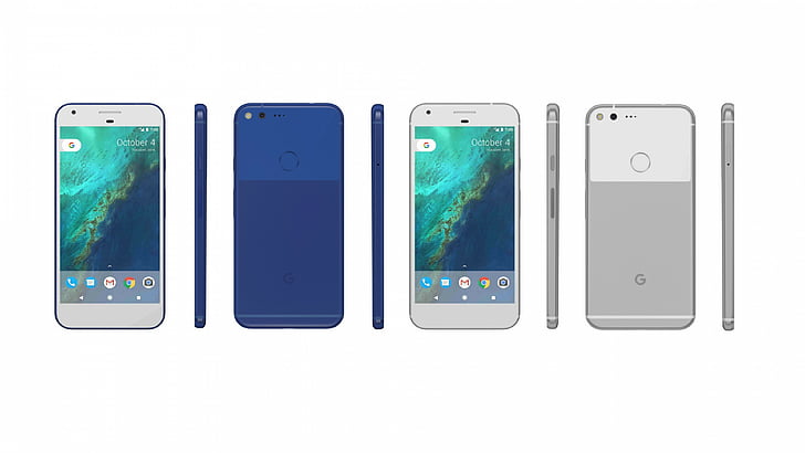 several Google Pixel smartphones, Google Pixel, review, blue, best smartphones, HD wallpaper