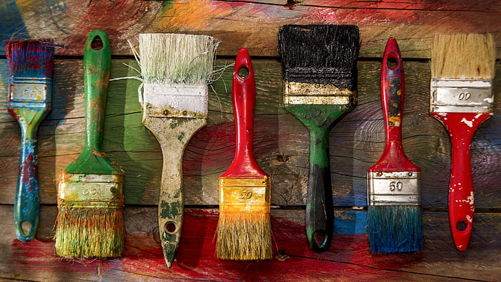 painting paintbrushes, HD wallpaper