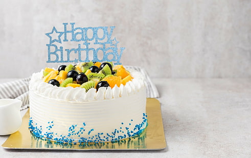 Vacances, anniversaire, gâteau, joyeux anniversaire, pâtisserie, Fond d'écran HD HD wallpaper