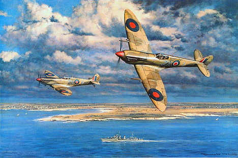 aeromobili militari della seconda guerra mondiale aerei militari aerei spitfire supermarine spitfire airforce reale, Sfondo HD HD wallpaper