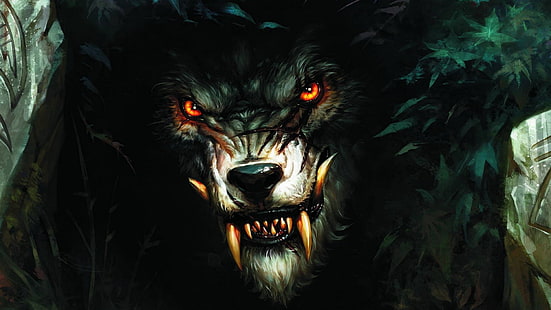 ilustrasi manusia serigala, World of Warcraft, serigala, Worgen, video game, manusia serigala, makhluk, seni fantasi, Wallpaper HD HD wallpaper