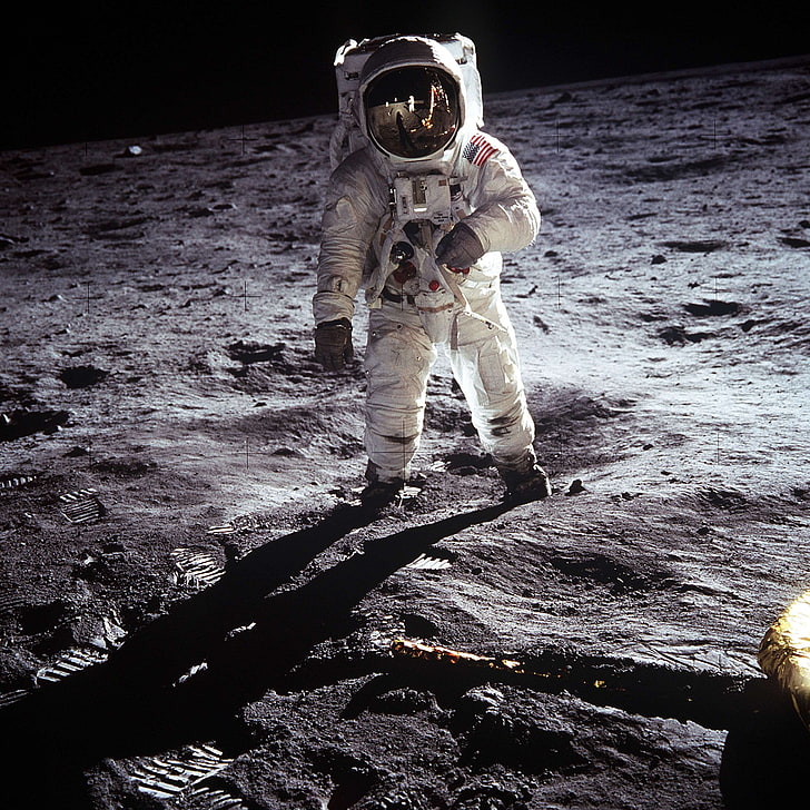 Apollo, Astronaut, Landung, Mond, Mondoberfläche, Mond, Mondoberfläche, Weltraum, Weltraumforschung, Raumanzug, HD-Hintergrundbild