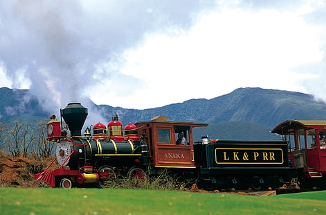 вагоны, цвет, двигатель, локомотив, железная дорога, паровоз, рельсы, поезда, транспортные средства, HD обои HD wallpaper