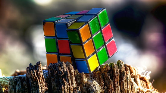 Кубик Рубика, разноцветные, игрушки, HD обои HD wallpaper